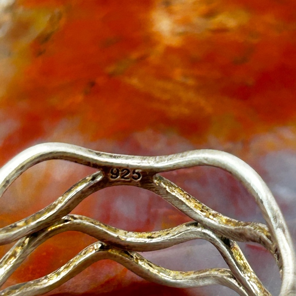 Sterling Silver Wave Ring - Size 11 - Picture 3 of 4